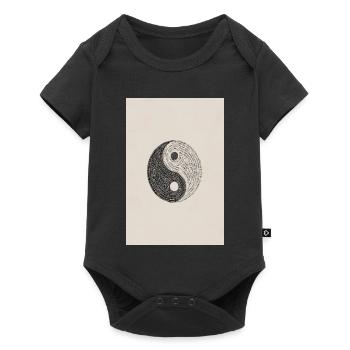 Typografie Yin Yang: Texturierte Balance - Baby Premium Kurzarmbody - Schwarz - Vorne