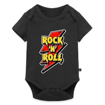 Rock 'N' Roll Lightning Bolt Logo - Baby Premium short-sleeve bodysuit - black - Front