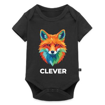 Clever Geometric Fox Colorful Pop Art - Baby Premium short-sleeve bodysuit - black - Front