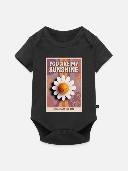 Du bist meine Sonnenschein-Gänseblümchen-Popkunst - Baby Premium Kurzarmbody - Schwarz