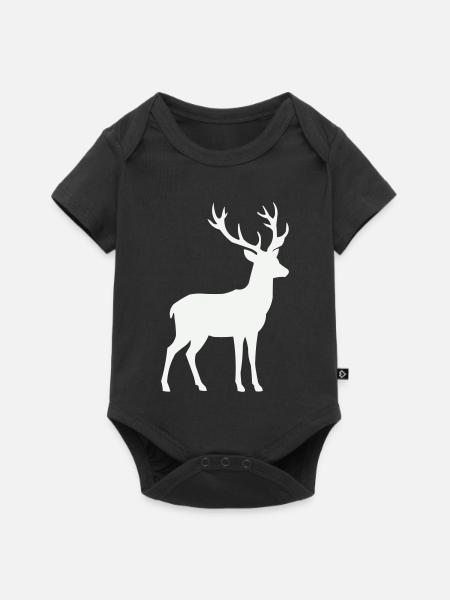 Hirsch Silhouette - Baby Premium Kurzarmbody - Schwarz
