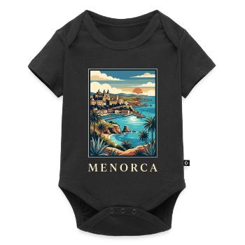 Menorca Cliffside Coast Poster Spain Travel Poster - Baby Premium short-sleeve bodysuit - black - Front