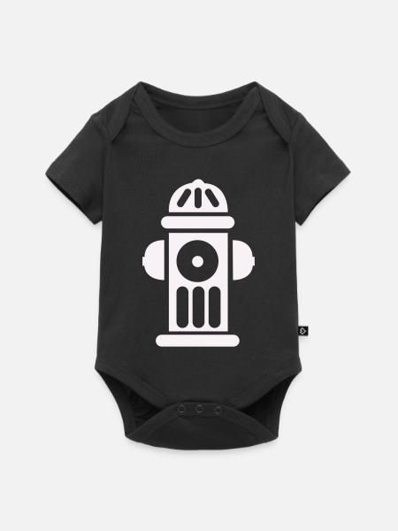 Feuerhydrant Silhouette Linienminimal - Baby Premium Kurzarmbody - Schwarz