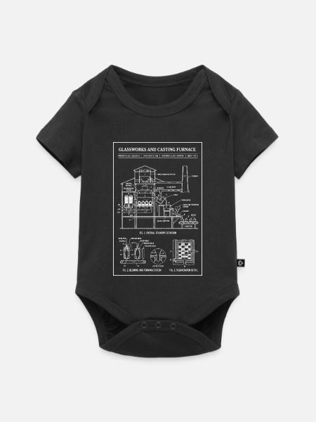 Glaswerk-Bauplan - Baby Premium Kurzarmbody - Schwarz