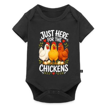 JUSTE LÀ POUR LES POULES - Body à manches courtes Premium Bébé - noir - Devant