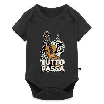 Tutto Passa Violine & Noten - Baby Premium Kurzarmbody - Schwarz - Vorne