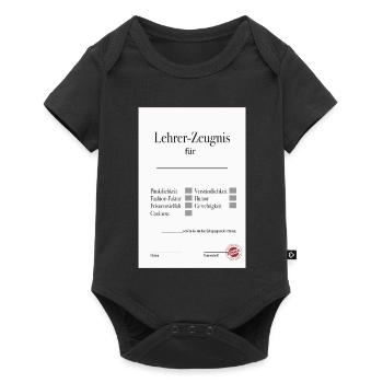 Lehrer Zeugnis Lustiges Abschiedsgeschenk - Baby Premium Kurzarmbody - Schwarz - Vorne