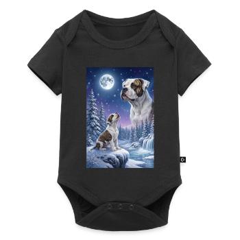 Hurlant à la Lune American Bulldog - Body à manches courtes Premium Bébé - noir - Devant