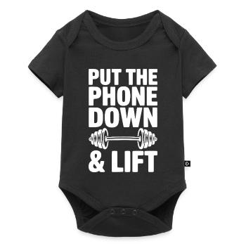 Put The Phone Down & Lift - Baby Premium short-sleeve bodysuit - black - Front