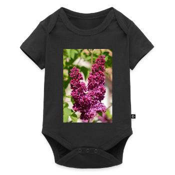 Blooming lilac in spring garden - Baby Premium short-sleeve bodysuit - black - Front