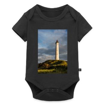 Phare de Lyngvig Fyr au Danemark - Body à manches courtes Premium Bébé - noir - Devant