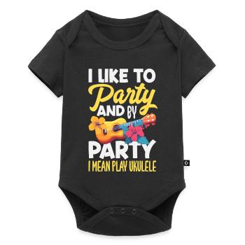 Designs et expressions amusantes de ukulélé - Body à manches courtes Premium Bébé - noir - Devant
