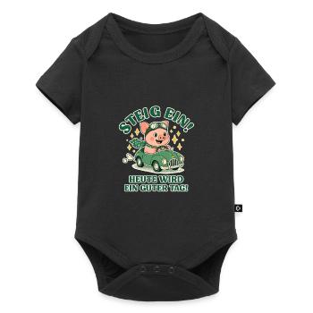 Steig ein Heute wird ein guter Tag - Baby Premium Kurzarmbody - Schwarz - Vorne