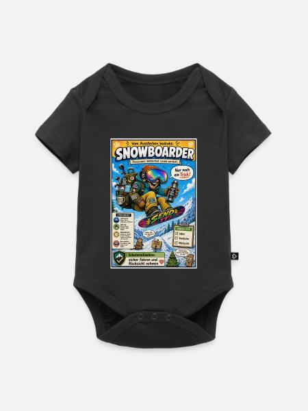 Der Snowboarder – nur noch ein Trick - Baby Premium Kurzarmbody - Schwarz