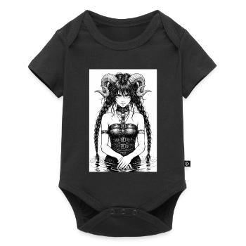 Hornige Gothic Sirene im Wasser - Baby Premium Kurzarmbody - Schwarz - Vorne
