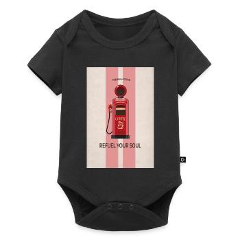 Refuel Your Soul - Premium Coffee Poster - Baby Premium Kurzarmbody - Schwarz - Vorne