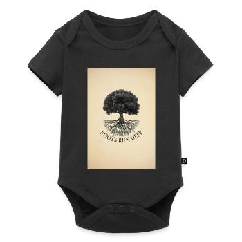 Roots Run Deep – Baum Poster Vintage - Baby Premium Kurzarmbody - Schwarz - Vorne