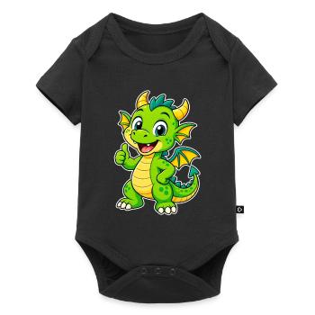 Green Dragon Friend - Baby Premium short-sleeve bodysuit - black - Front