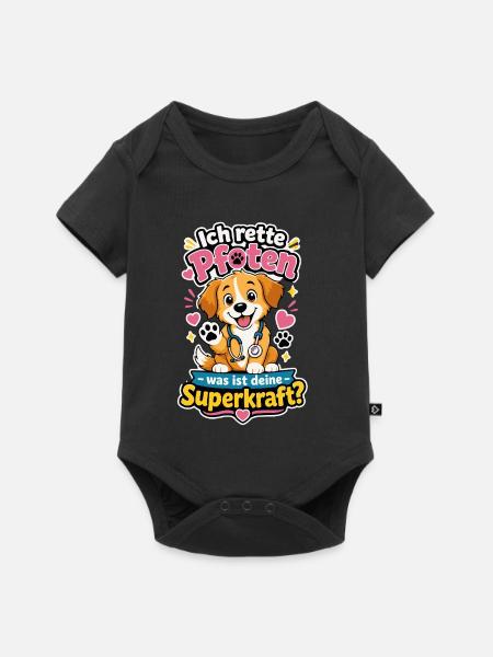 Pfotenheld Deine Superkraft - Baby Premium Kurzarmbody - Schwarz