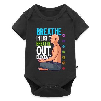 Chakra Atmung - Blockaden lösen - Baby Premium Kurzarmbody - Schwarz - Vorne