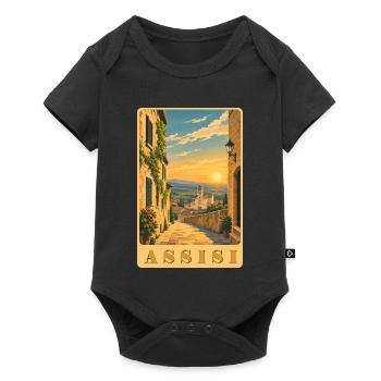 Assisi Umbrien - Baby Premium Kurzarmbody - Schwarz - Vorne