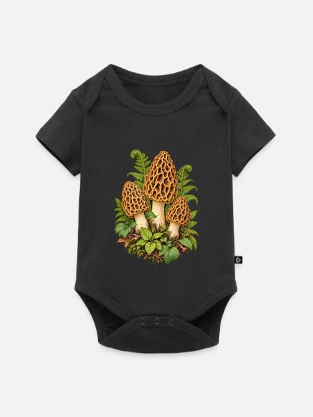 Morcheln im Frühlingswald - Baby Premium Kurzarmbody - Schwarz