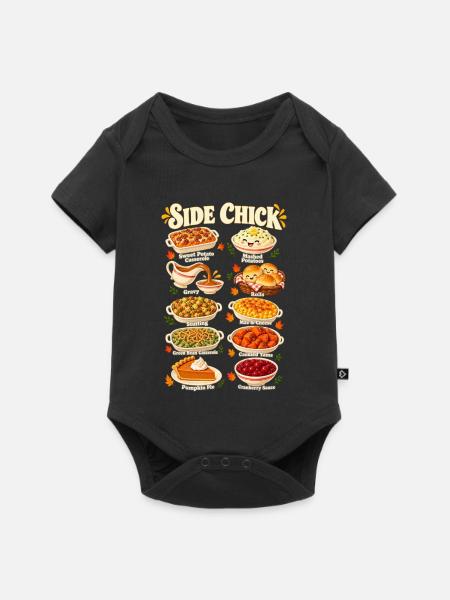 Comic-Thanksgiving-Seiten Spaß-Neben-Chick - Baby Premium Kurzarmbody - Schwarz