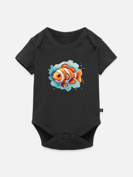 Clownfish Colorful In Aquarium Cute Cute Nemo - Baby Premium short-sleeve bodysuit - black