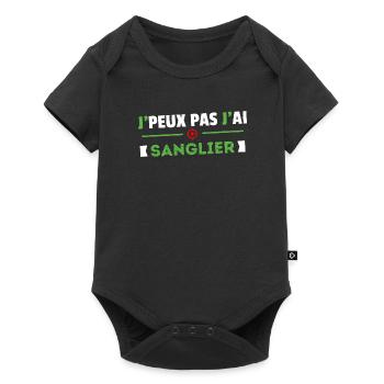 Je Peux Pas J'ai Sanglier Cadeau Chasse Chasseur - Body à manches courtes Premium Bébé - noir - Devant