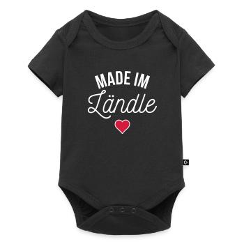 Made im Ländle (weiß) - Baby Premium Kurzarmbody - Schwarz - Vorne