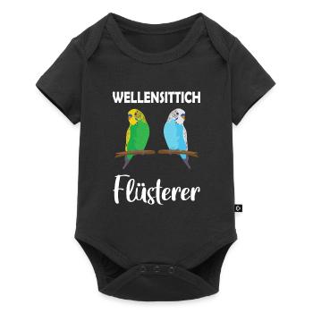 Wellensittich-Flüsterer Vogel Haustier - Baby Premium Kurzarmbody - Schwarz - Vorne