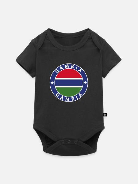 Gambia - Baby Premium Kurzarmbody - Schwarz