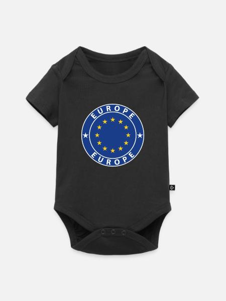 Europa - Baby Premium Kurzarmbody - Schwarz