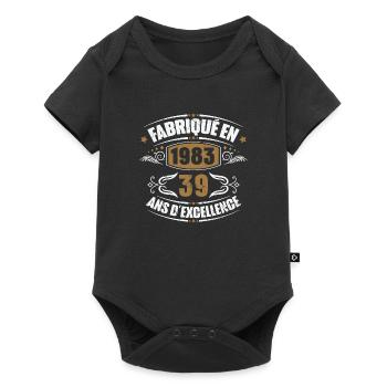 Fabriqué en 1983, 39 ans d'excellence - Body à manches courtes Premium Bébé - noir - Devant
