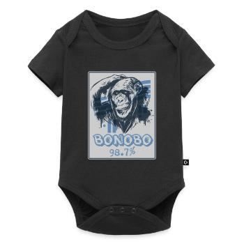 Lustiges Affe Schimpanse DNA - Baby Premium Kurzarmbody - Schwarz - Vorne