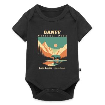 Vintage Retro Canadian Banff National Park - Body à manches courtes Premium Bébé - noir - Devant