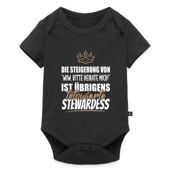Tätowierte Stewardess ist die attraktivste - Baby Premium Kurzarmbody - Schwarz - Vorne