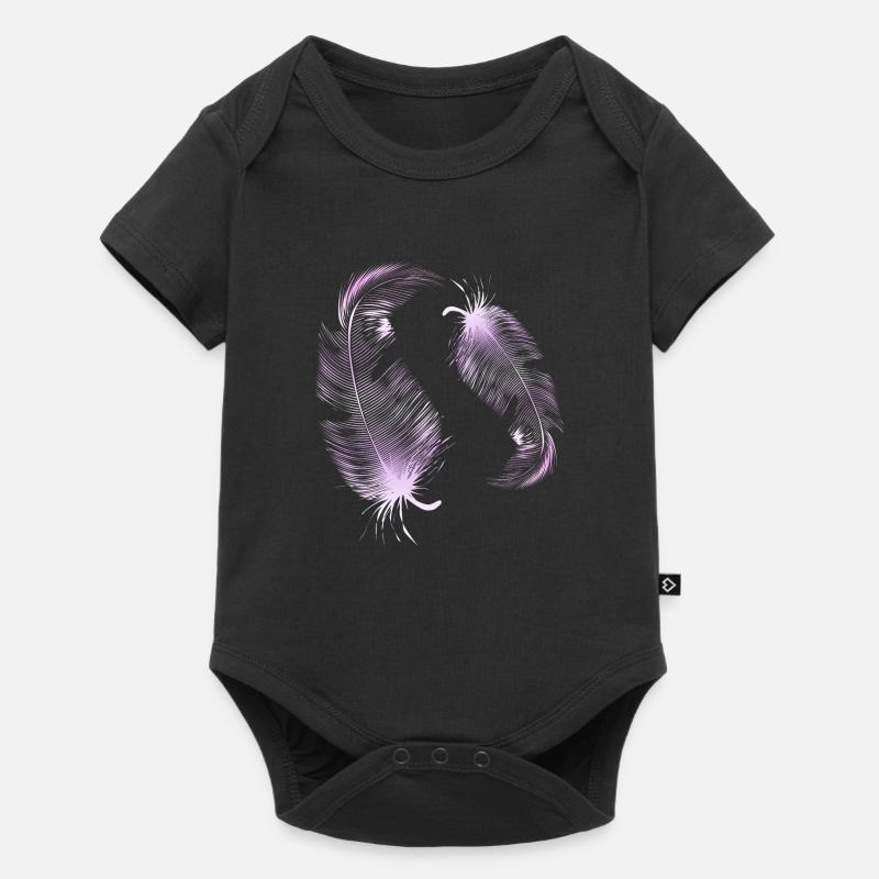 2 plumes roses - Body à manches courtes Premium Bébé - noir