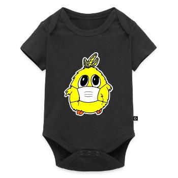 Chicken cute chick with mask cutie mask - Baby Premium short-sleeve bodysuit - black - Front
