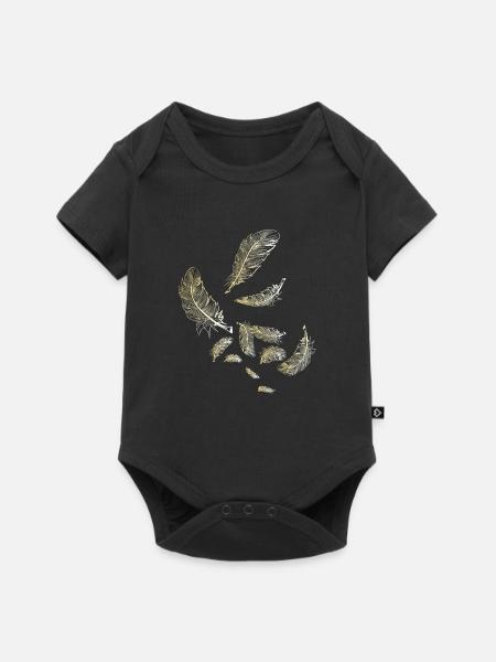 Federn flattern - Baby Premium Kurzarmbody - Schwarz