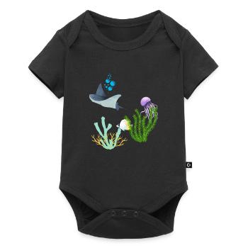 Ray Jellyfish Underwater World Coral Fish - Baby Premium short-sleeve bodysuit - black - Front