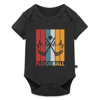 Floorball Floorball Hockey Heartbeat Pulse - Baby Premium short-sleeve bodysuit - black - Front