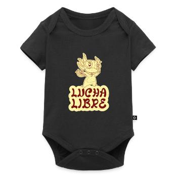 Axolotl amphibian cute kids boys Lucha Libre - Baby Premium Kurzarmbody - Schwarz - Vorne