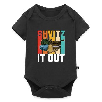 Shvitz it out Sauna Spa Massage Banja Saunameister - Baby Premium Kurzarmbody - Schwarz - Vorne