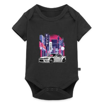 Nächtliche Stadt S15 Silvia Drift Königin JDM - Baby Premium Kurzarmbody - Schwarz - Vorne