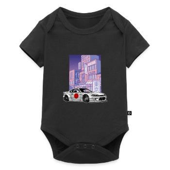 Nächtliche Stadt S15 Silvia Drift Königin Flagge - Baby Premium Kurzarmbody - Schwarz - Vorne