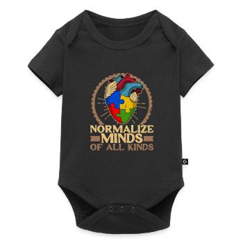 Normalize minds of all kinds Autism Heart - Baby Premium short-sleeve bodysuit - black - Front