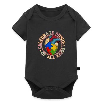 Célébrez les esprits de toutes sortes de cœurs autistes - Body à manches courtes Premium Bébé - noir - Devant