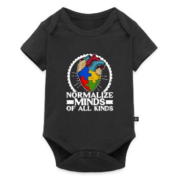 Normalize minds of all kinds Autism Heart - Baby Premium short-sleeve bodysuit - black - Front
