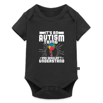 Balloon Autistic Autism thing puzzle piece - Baby Premium short-sleeve bodysuit - black - Front